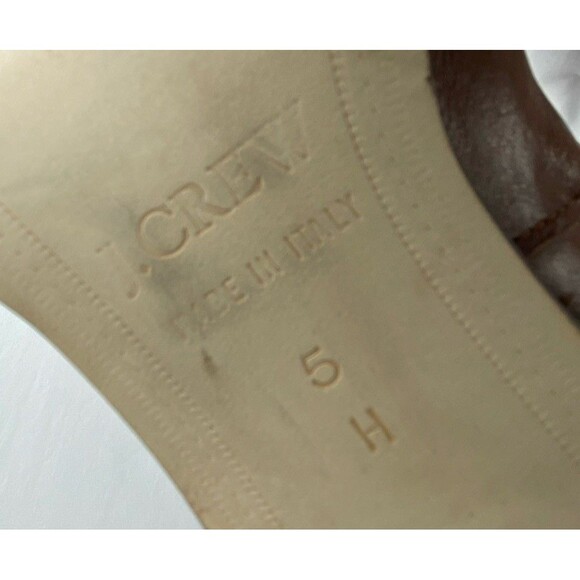 VTG J CREW Tall Boots Womens 5.5 Marbled Brown Leather Made in Italy High Heel - Picture 16 of 16